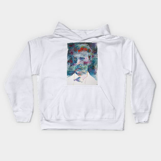 FRIEDRICH NIETZSCHE oil portrait Kids Hoodie by lautir